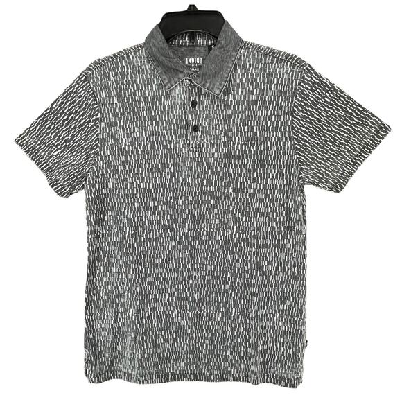 Indigo Star Norman Polo Mens S Heather Black Knit Burnout Classic Contemporary - Picture 1 of 16
